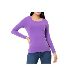 OEM - Polera Mujer Cuello Redondo Camiseta Primera Capa lila ML