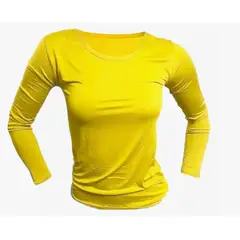 OEM - Polera Mujer Cuello Redondo Camiseta Primera Capa Amarillo ML