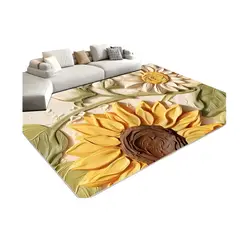 GENERICO - Alfombra Rectangular Antideslizante 200x240 diseño girasoles