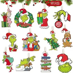 TIOZONEY - 24 adornos de madera para el árbol de Navidad