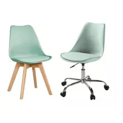 HABITA2 CHILE - Pack Tulip Work de Escritorio con Cojin de Ecocuero- Menta