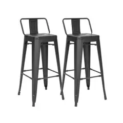 HABITA2 CHILE - Pack 2 Taburetes Tolix metálico 66 cm - Negro