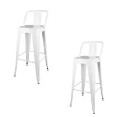 HABITA2 CHILE - Pack 2 Taburetes Tolix metálico 66 cm - Blanco