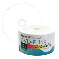 MASTER G - DVD-R Imprimible 16X Platinum Pack 50 Discos 4.7GB