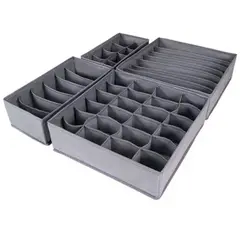 PITAYA - Pack 4 Organizadores Plegables Para Ropa Interior Gris