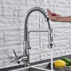 PUREPOWER - Grifo de cocina para lavaplatos monocromado extensible con sensor táctil