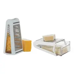 GENERICO - Rallador De Queso 2 Maneras Con Caja De Almacenamiento Color Blanco