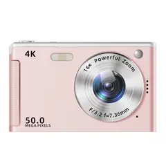 RENVMEXY - Cámara M06 Rosa 4K 50MP Compacta Memoria 64GB Incluida