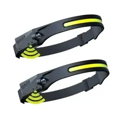 GENERICO - Pack X2 Linterna Frontal Led Con Sensor Luz Camping Minero