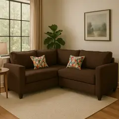 GENERICO - Seccional Sofa Tulum 5 Cuerpos Tela Chocolate