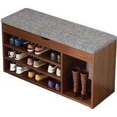 YOMYM - Zapatero Madera Con Asiento 3 Niveles 80x30x51