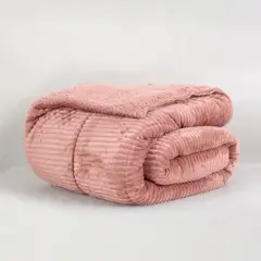 MASHINI - Plumón Corduroy SHERPA Super King Rosado