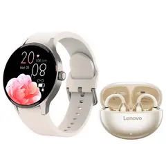 LENOVO - Reloj inteligente Y80 Blanco Smartwatch y Audifonos TA140 -W