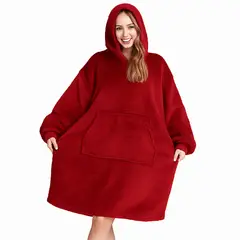 MOVI - Polerón Sherpa Oversize con Capucha Tipo Huggle Talla Única