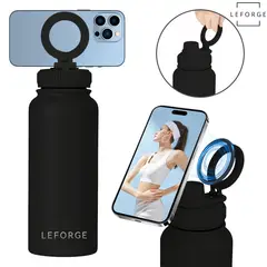 LEFORGE - Botella Termica Agua Con Soporte Magnético 1000ml Color Negro