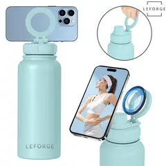 LEFORGE - Botella Termica Agua Con Soporte Magnético 1000ml Color Celeste
