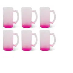 GENERICO - Pack 6 Shoperos Empavonados Para Sublimación 475 ml fucsia