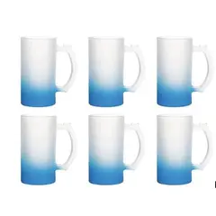 GENERICO - Pack 6 Shoperos Empavonados Para Sublimación 475 ml azul