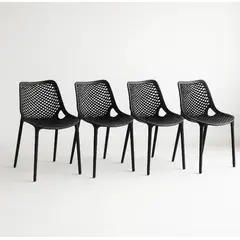 HABITA2 CHILE - Pack 4 Sillas Terraza City polipropileno - Negro