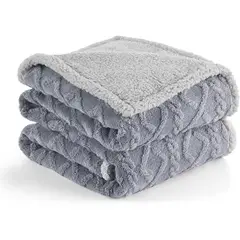 AZ AURAZEUS - Frazada Chiporro 1.5 Plazas Manta Termica Sherpa Polar Gris Diseño Az