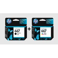 HP - Pack tintas 667 Negra + 667 Tricolor