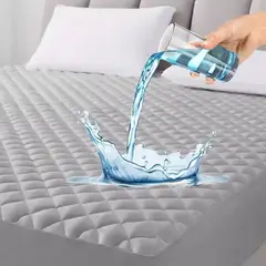 SUPERCENTER - Cubrecolchón Impermeable 1.5 Plazas + Funda De Almohada Gris