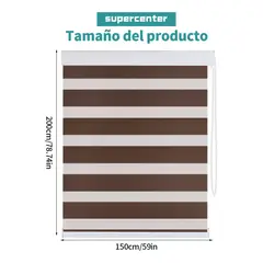 SUPERCENTER - Cortina Roller Velo Liso 2 Paños 150 X 200 Cm Marrón claro