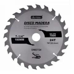 UYUSTOOL - DISCO DE SIERRA CIRCULAR 7 y cuarto PULG 24 DIENTES UYUSTOOLS.