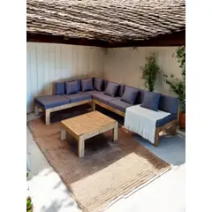 GENERICO - TERRAZA RÚSTICA MIARUSTE MODELO ELE 6 CUERPOS COLOR ROBLE/GRIS