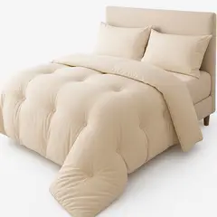 WAKESHOME - Plumón Invierno Algodón Microfibra Estilo Nórdico Suave y Cálido.