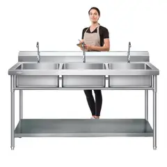 PROCHEF - Lavafondos Triple Acero Inox. 150x60x90 cm.