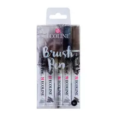 Royal Talens - Set Plumones Punta Pincel Ecoline (5 Colores Grises)