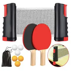 ATLAS - Set Ping Pong Tenis Mesa 2 Paleta + 6 Pelotas + Malla