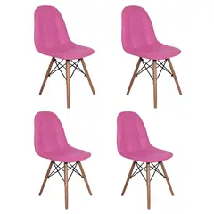 GENERICO - Pack de 4 Silla Buckle Acolchada - Rosada