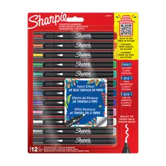 SHARPIE - Marcadores Acrílico Punta Bala 12 Colores Surtidos