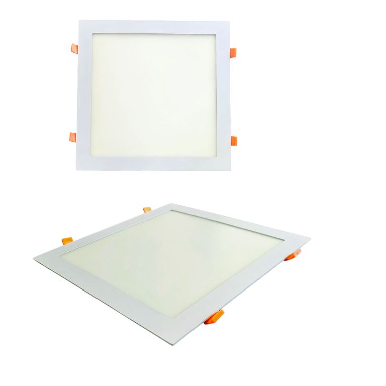 2 Focos Panel Led 24W Cuadrado Embutido 220V Luz Fría
