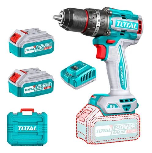 Taladro Atornillador Percutor 20v 2bat+carg Total Tidli20968 a $140.990