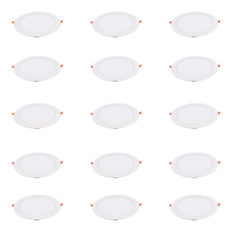 15 Focos Panel Led 3W Redondo Embutido 220V Luz Neutra