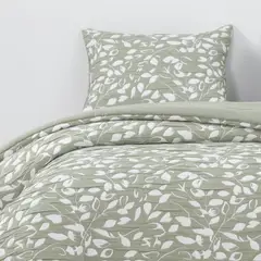 HEBRA - Cobertor Jacquard 1.5P Hojas Verde