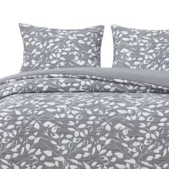 HEBRA - Cobertor Jacquard Super King Hojas Gris