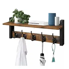 MUNDO MAGIA - Repisa Perchero Estante De Pared Estantería Flotante Madera