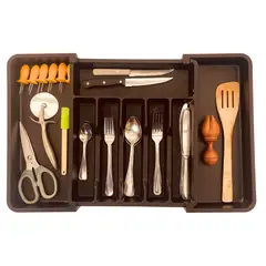 VALSUS - Organizador de cubiertos extensible para cajón Negro