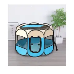 GENERICO - Corral Tienda Para Mascotas Portatil Perro Gato celste blanc