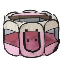 GENERICO - Corral Tienda Para Mascotas Portatil Perro Gato ROSA