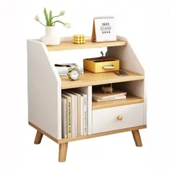 MUNDO MAGIA - Velador Living Mesa De Noche 1 Cajon 40x30x53cm Mdf Blanco
