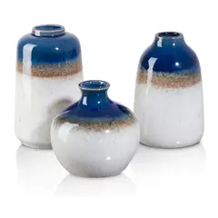 SOHOGAR - Set 3 jarrones meteoric azul