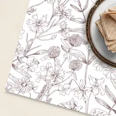 LAFANTINA - INDIVIDUALES DE PAPEL REUTILIZABLES FLORES CAFÉ