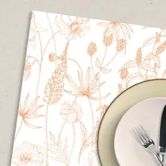 LAFANTINA - INDIVIDUALES DE PAPEL REUTILIZABLES FLORES TAUPÉ