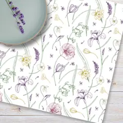 LAFANTINA - INDIVIDUALES DE PAPEL REUTILIZABLES FLORES COLOR