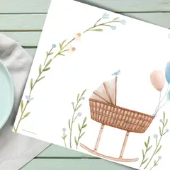 LAFANTINA - INDIVIDUALES DE PAPEL REUTILIZABLES BABYSHOWER MENTA